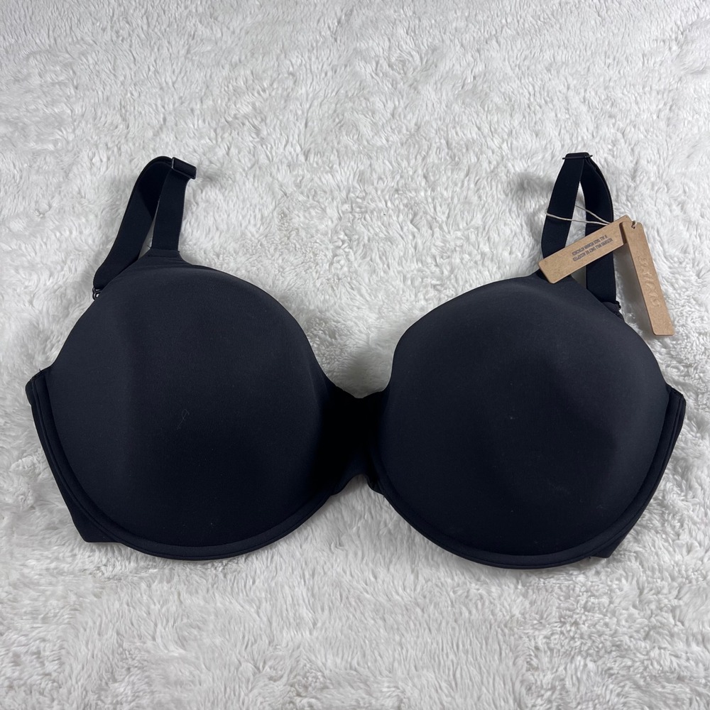 SKIMS Black Smooth Molded T-Shirt Bra 34h